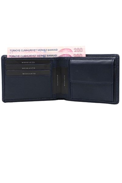 Meskanto Oscar Genuine Leather Men's Wallet with Hidden Card Holder Compartment