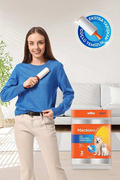 MACROMAX Lint Collector Replacement Roller 2 Pack (Total 112 Leaves)