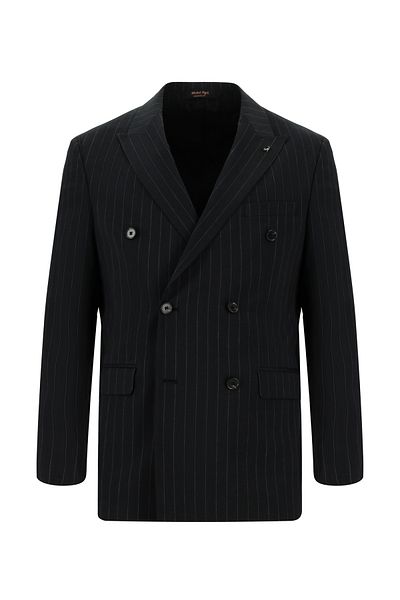 Abdullah Kiğılı Linen Striped Regular Fit Double Breasted Suit