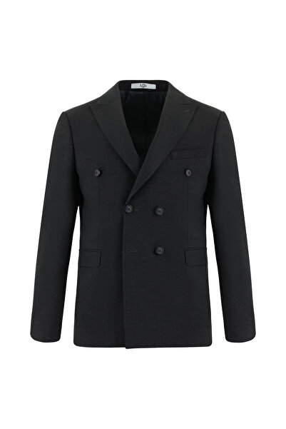 Kiğılı Slim Fit Dar Kesim Yünlü Kruvaze Takım Elbise