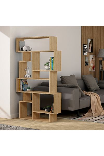 Mourah Home Karmato Modern Bookcase Display Unit Oak