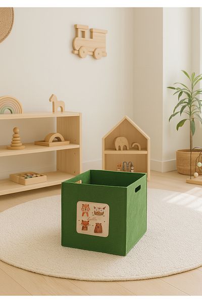 HOMİNG Multi-Purpose Felt Organizer Toy Basket // 30X30X30 cm Hmy-6254