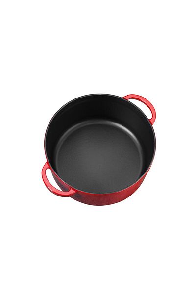 OLİKA Iron 28cm Cast Iron Short Pot Red
