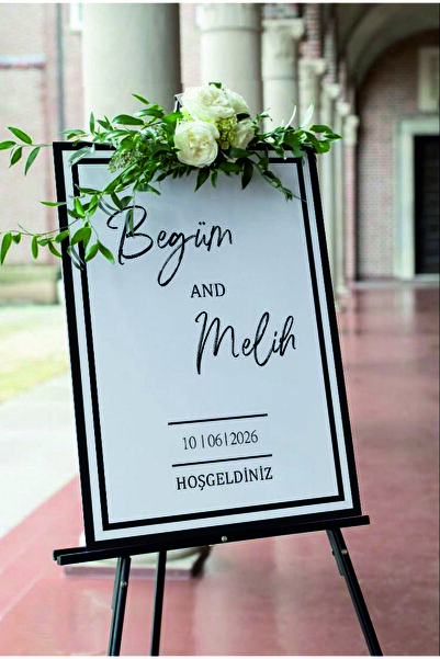 Baskı Madeni KİŞİYE ÖZEL 50x70 CM DÜĞÜN & NİŞAN & KINA KARŞILAMA PANOSU- KİŞİ...