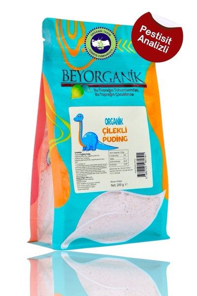 BEYORGANİK Organic Strawberry Baby Pudding 200Gr (No Sugar Added) (Pesticide and Aflatoxin Analyzed)