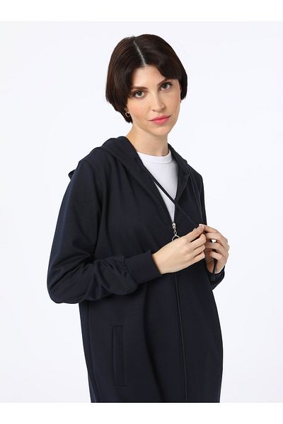 Benin Μακρύ αθλητικό καπάκι Navy Blue - Φερμουάρ και κουκούλα - Benin