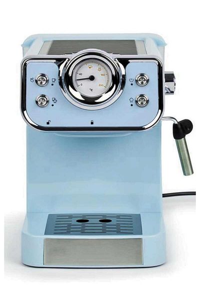 Generic Espresso Coffee Machine 20 Bar – 1.5L Blue Barista Maker with Thermometer, Dual Stainless Steel Fi