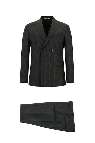 Kiğılı Super Slim Fit Extra Slim Fit Striped Double Breasted Suit
