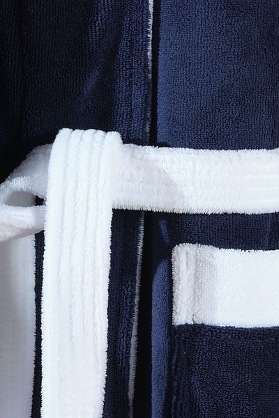 VAROL Hooded Bamboo Bathrobe with Piping