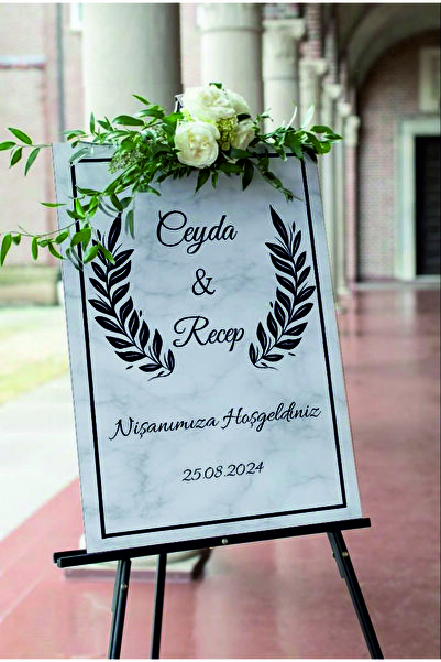 Baskı Madeni KİŞİYE ÖZEL 50x70 CM DÜĞÜN & NİŞAN & KINA KARŞILAMA PANOSU- KİŞİ...