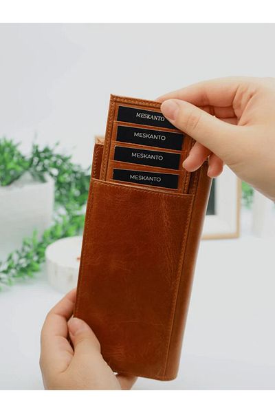 Meskanto Maya Genuine Leather Kangaroo Women's Wallet with Phone Compartment