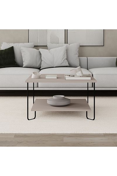 Mourah Home Marbo Modern Coffee Table Mocha Grey Multipurpose H 45cm Light Mocha