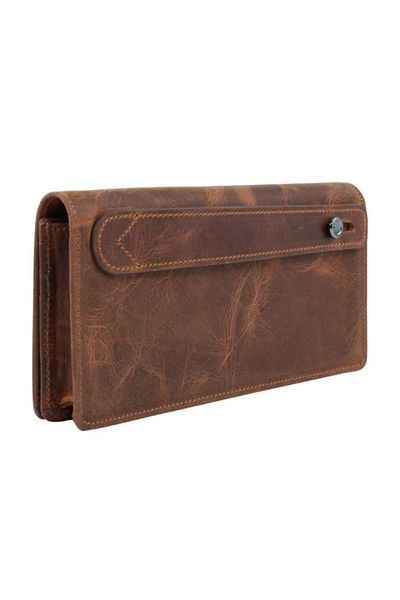 Meskanto Mathilda Coffee Genuine Leather Women's Wallet, Long Genuine Leather Wallet with Phone Compartment - Magnetic Wallet