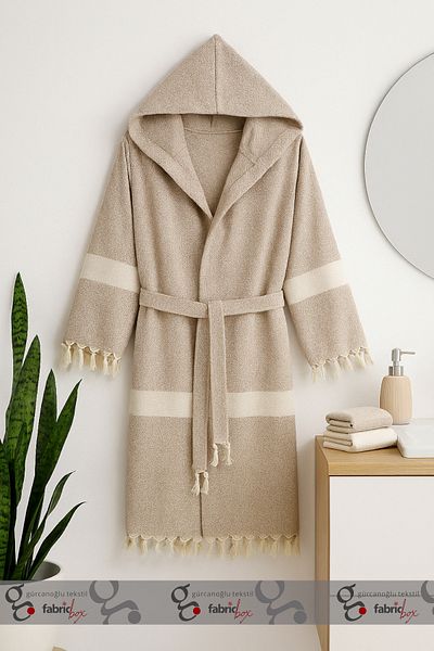Fabric Box Μπουρνούζι Peshtemal από 100% φυσικό βαμβάκι / Ρόμπα / Πετσέτα παραλίας
