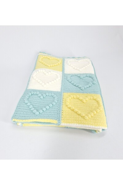 Evitle Popcorn Model Desenli El Örgüsü Bebek Battaniye