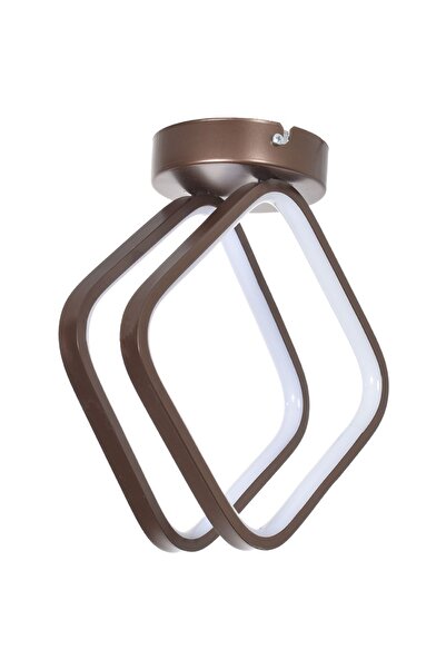 Modavize Şakira Modern Tasarım Yatak Odası - Salon - Mutfak Hol Kahverengi Renk Beyaz Ledli 2 Li Led Avize