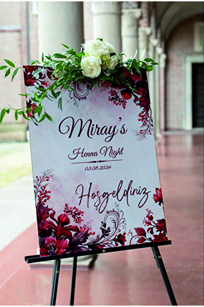 Baskı Madeni KİŞİYE ÖZEL 50x70 CM DÜĞÜN & NİŞAN & KINA KARŞILAMA PANOSU- KİŞİ...