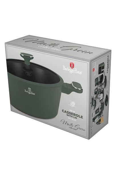 Berlinger Haus Oală antiaderentă cu interior din titan, 28 cm, verde mat, colecția BH 8202