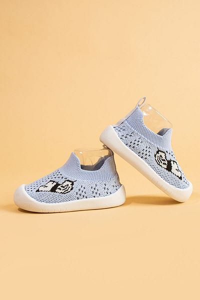 Mumenim Jowhar Unisex Copii și Bebeluși Flexibili, Figurale, Moale, Anti-alunecare, Talpă Ortopedică Albastru Primul Pas Pantofi Sport