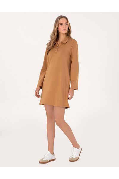 Pierre Cardin Camel Regular Fit Modal Fabric Knitted Dress 50308163 -Vr015