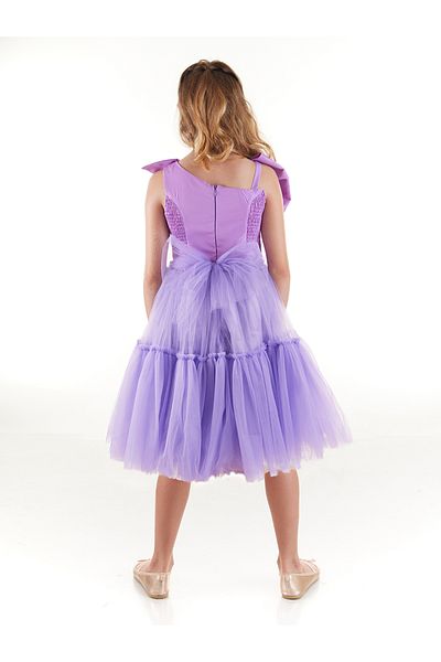 Daisy Φιόγκο Λεπτομερές Tutu Fluffy Girl's βραδινό φόρεμα