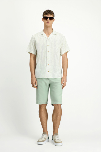 Kiğılı Κοντομάνικο βαμβακερό αθλητικό ριγέ πουκάμισο με κανονική εφαρμογή