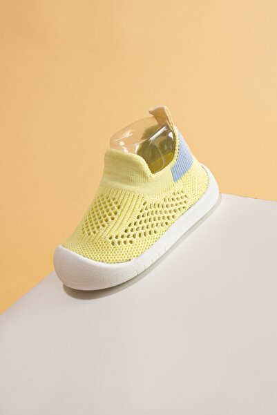 Mumenim Luuq Baby - Children's Flexible Orthopedic Soft Sole Stylish Yellow First Step Sports Shoes - Sports Sneaker