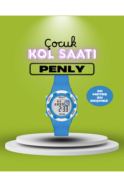 Waterproof Digital Kids Wrist Watch 8203 Model Blue 4 Colors Stopwatch- 5atm with alarm