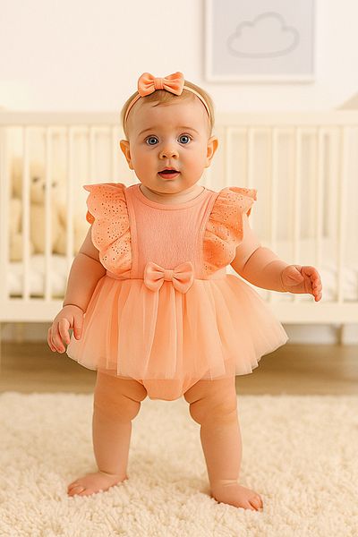Necix's Luvvera Baby Girl Kids Tutu Detail Ruffle Bow Body Dress