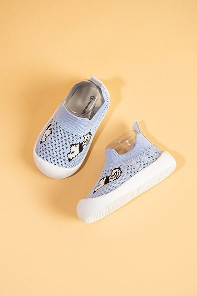 Mumenim Jowhar Unisex Copii și Bebeluși Flexibili, Figurale, Moale, Anti-alunecare, Talpă Ortopedică Albastru Primul Pas Pantofi Sport