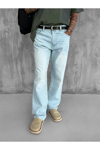 ablukaonline Light Blue Men's Baggy Fit Jeans