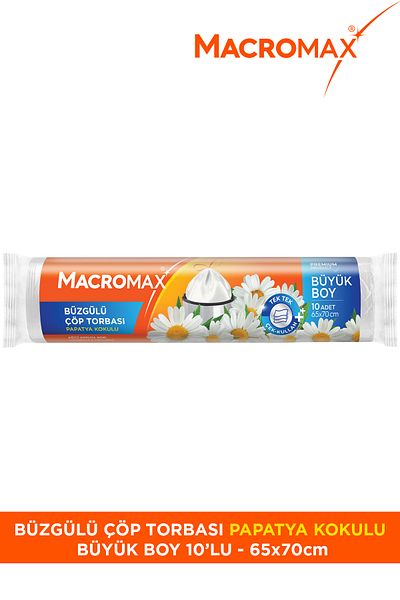 MACROMAX كيس قمامة مجمع مقاس كبير (65 × 70 سم) معطر بالبابونج 10 قطع عبوة اقتصادية للغاية