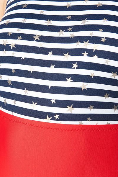 C&City U Neck Swimsuit 7700 Navy blue/red