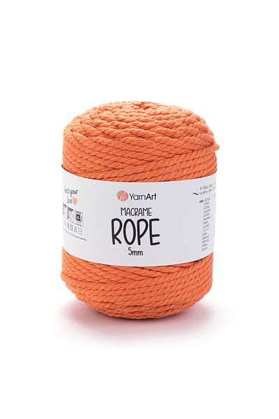 Yarnart Σχοινί Macrame 5 mm - Σχοινί Πλεκτομηχανής Μακραμέ Ανοιχτό Πορτοκαλί-770