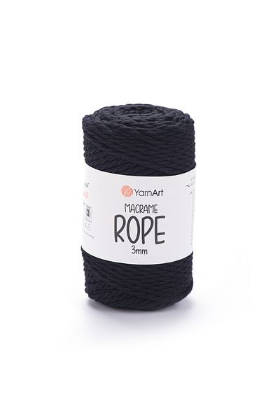 Yarnart Σχοινί Macrame 3 Mm - Σχοινί Πλεκτομηχανής Μακραμέ Μαύρο-750