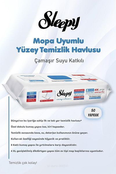 Sleepy 4 Pack Mopa Compatible Bleach Additive Towels and Rosie Cotton Gift