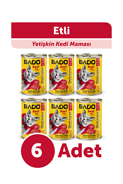 Bado Yetişkin Yaş Kedi Maması Etli 400GR 6Lı
