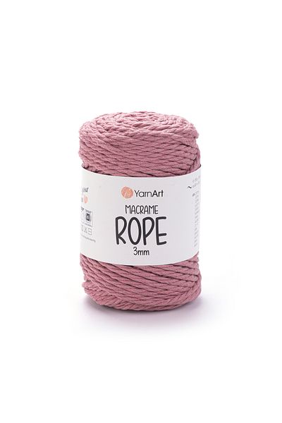 Yarnart Σχοινί Macrame 3 mm - Σχοινί Πλεκτομηχανής Μακραμέ Dusty Rose-792