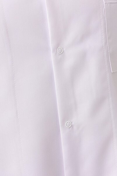 Kardelen İş Elbiseleri Hedera Men's Apron White Color Buttoned Long Sleeve Clean Look Professional Work Apron