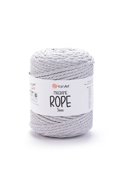 Yarnart MACRAME ROPE 5 MM - ΜΑΚΡΑΜΕ ΠΛΕΚΤΟ ΣΧΟΙΝΙ ΑΝΟΙΧΤΟ ΓΚΡΙ-756