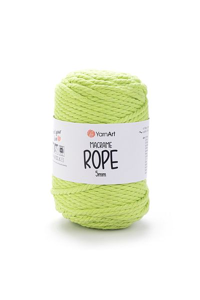 Yarnart Σχοινί Macrame 5 mm - Σχοινί Πλεκτομηχανής Μακραμέ Πράσινο Φιστίκι-755