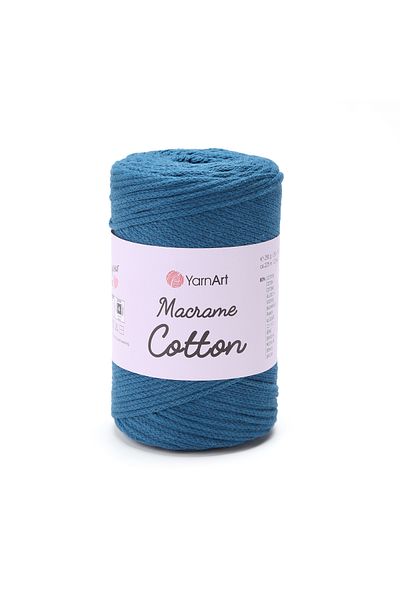 Yarnart Macrame Cotton - Μακραμέ Χειροποίητο Νήμα Πλεξίματος Petrol Blue-789