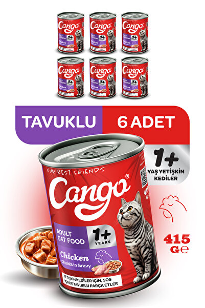 Cango Yavru Yaş Kedi Maması Tavuklu 415gr 6lı