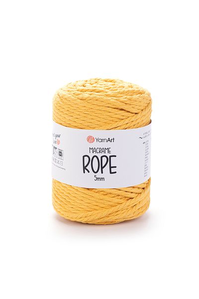 Yarnart Σχοινί Macrame 5 mm - Μακραμέ Χειροποίητο Πλεκτό Σχοινί Μουστάρδα-764