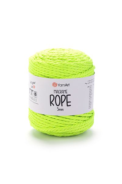 Yarnart Σχοινί Macrame 5 mm - Σχοινί πλεξίματος Macrame Highlighter Yellow-801