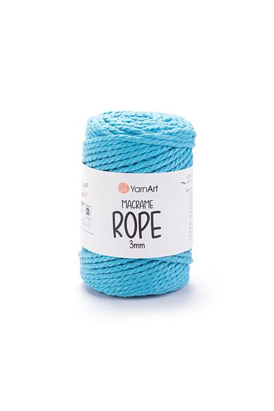 Yarnart Σχοινί Macrame 3 Mm - Μακραμέ Χειροποίητο Πλεκτό Σχοινί Μπλε-763