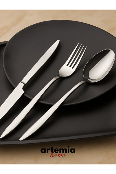 DMR LİFE Gold Dine 48 Pieces | Dinner Set | Simple | 8 Personality | 18/10 Stainless Steel