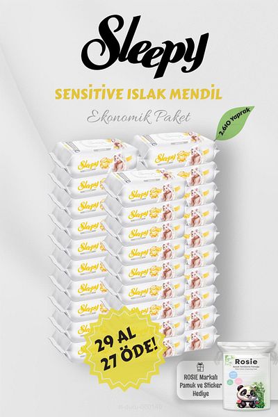 Sleepy Sensitive 90' Wet Wipes Buy 29 Pay 27 and Rosie Gift