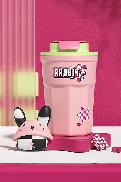 Weather Forecast 316 L Steel Pink 400 ml Coffee Hand Thermos Mug Cin484Pm