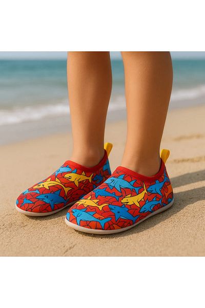 fluffy Scuba Fabric, Anti-Slip and Drainable Sole, Children's Beach and Sea Shoes, Pool Shoes